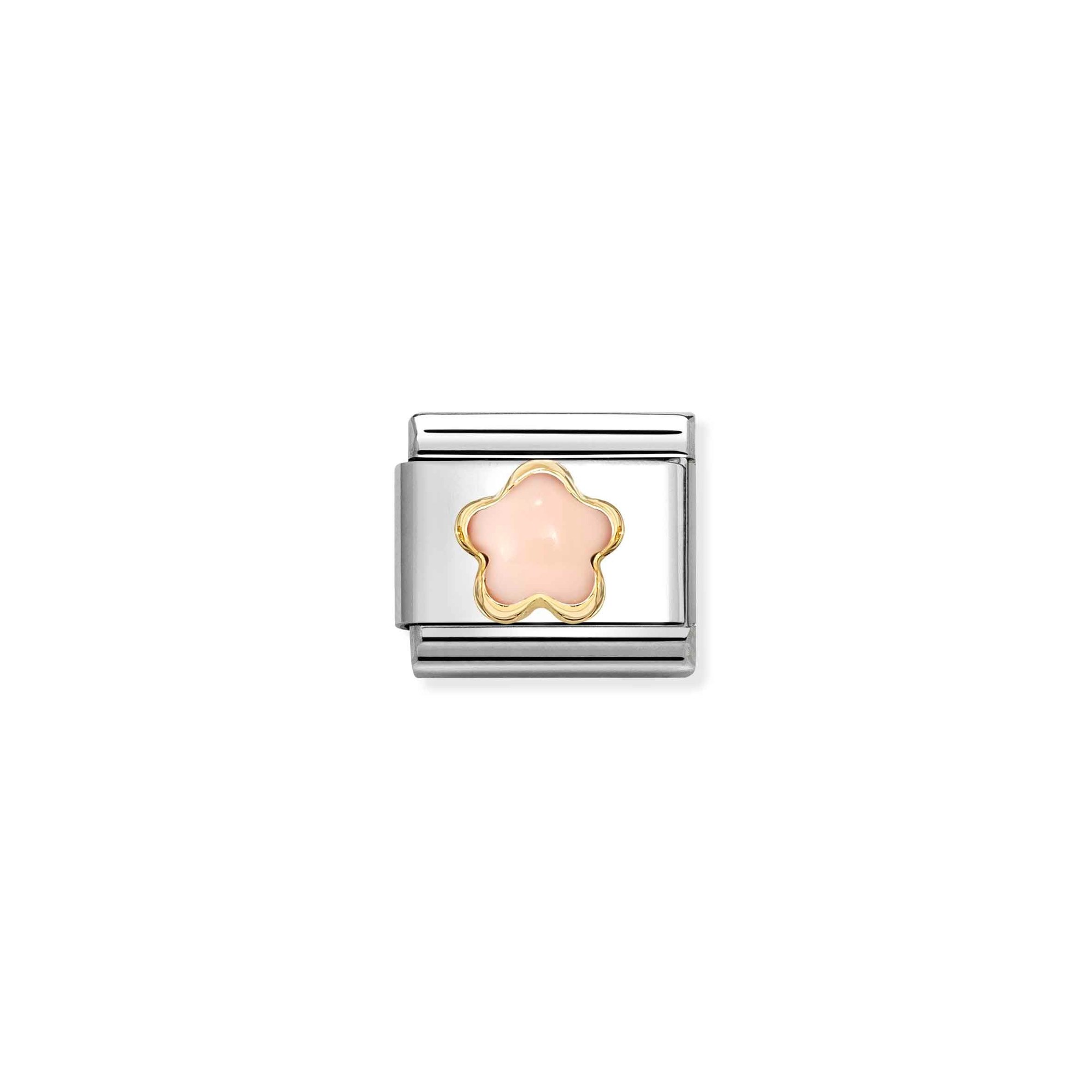 Nomination Composable Classic Charm Blüte Koralle rosa - Edelstahl, Gold 750 Gelbgold – Ansicht 2