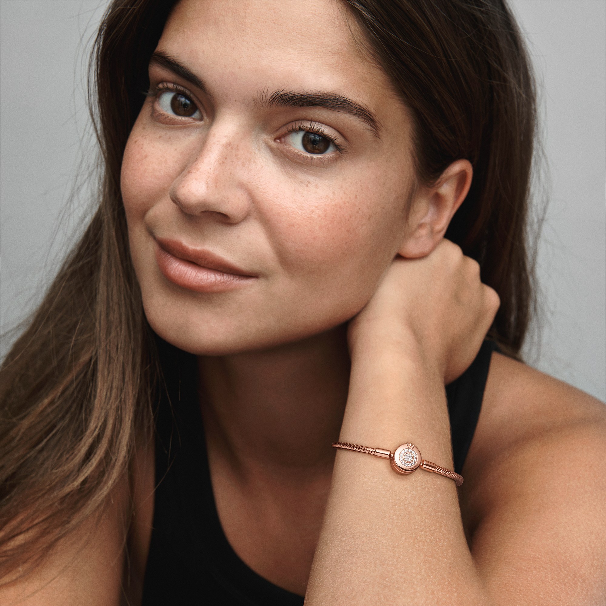 Pandora Armband - Pavé Verschluß - Silber - Roségold – Ansicht 5
