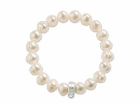 Charm-Armband von Thomas Sabo aus Silber mit Zuchtperlen, passend für Handgelenke bis 16 cm, elegantes Design in klassischem Look. Ideal für jede Gelegenheit.