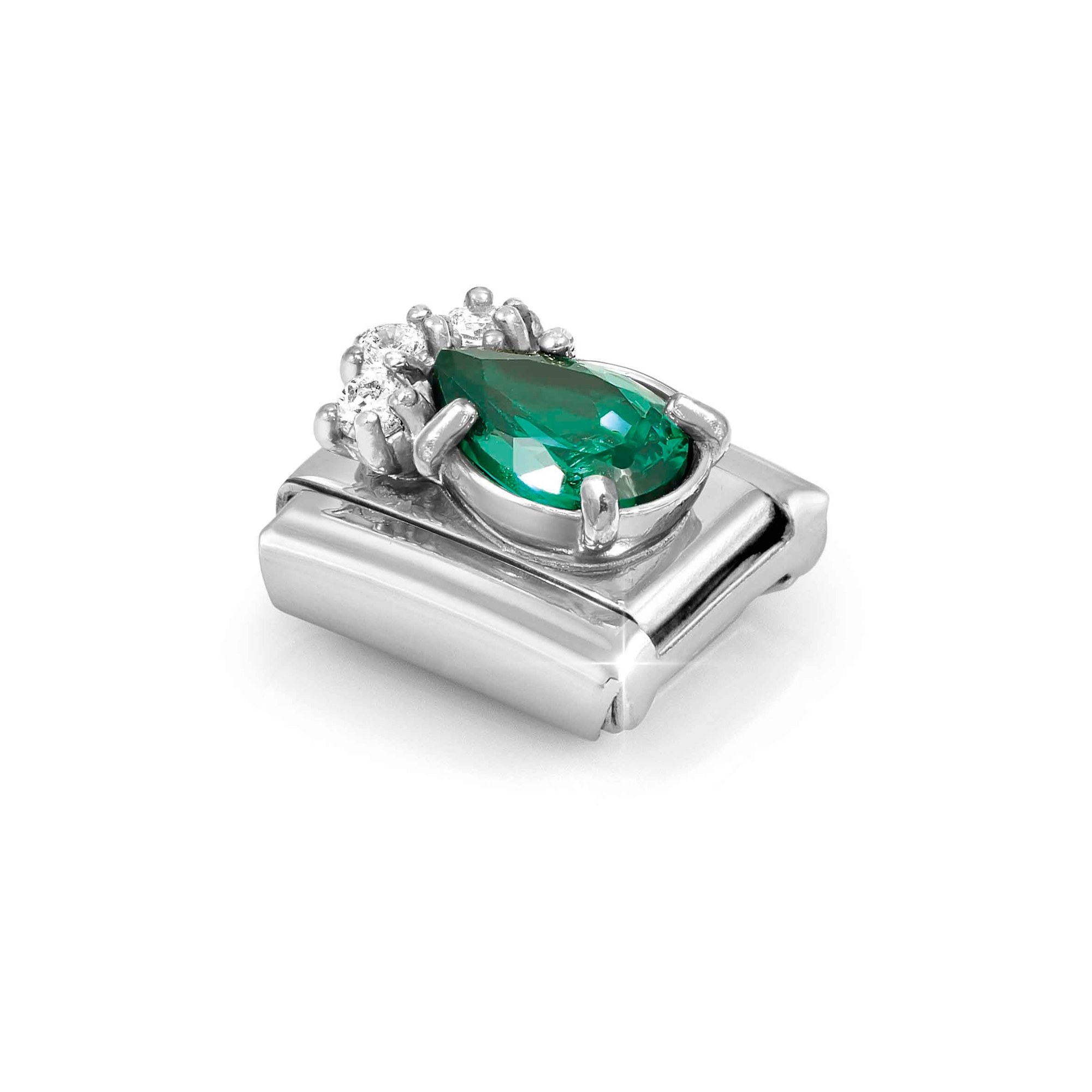 Nomination Classic Sterling Silber charm - Tropfen - Zirkonia Grün & Weiß – Ansicht 5