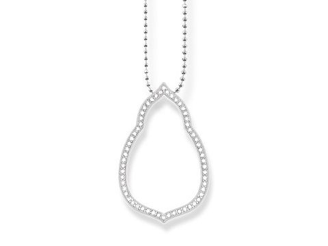 Silberne Kette von Thomas Sabo mit einem eleganten Zirkonia-Anhänger in Tropfenform, verstellbare Länge von 55 bis 60 cm, aus hochwertigem Sterling Silver.