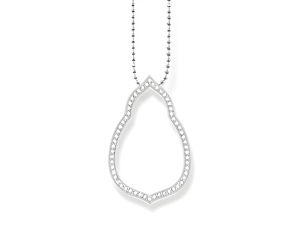 Silberne Kette von Thomas Sabo mit einem eleganten Zirkonia-Anhänger in Tropfenform, verstellbare Länge von 55 bis 60 cm, aus hochwertigem Sterling Silver.