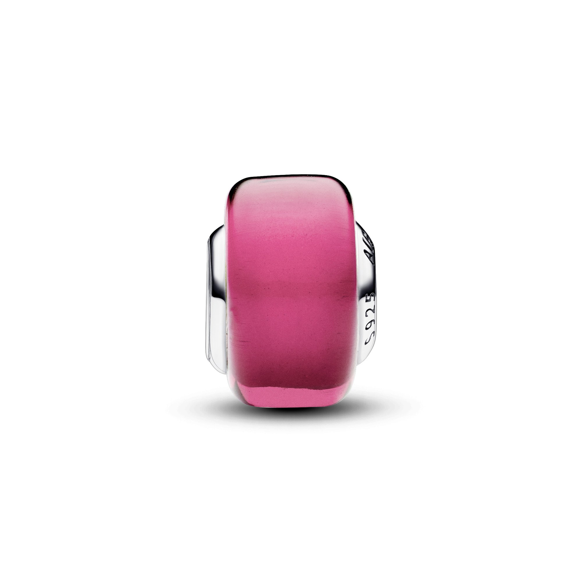 Pandora Rosafarbenes Murano-Glas Mini-Charm - Sterling Silber - Pink-Rosa Ansicht 2 – Ansicht 2