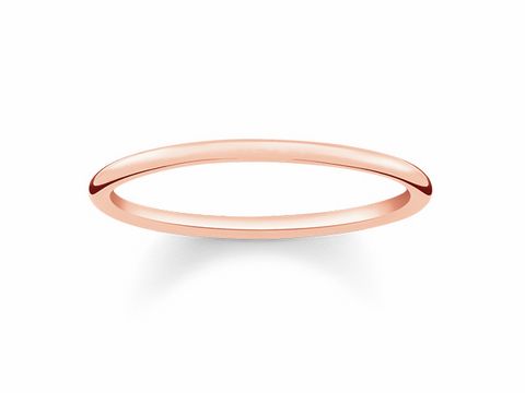 Silber vergoldeter Roségoldring von Thomas Sabo, Modell TR2123-415-12-48, Größe 48, in schlichtem und elegantem Design, ideal für jeden Anlass.