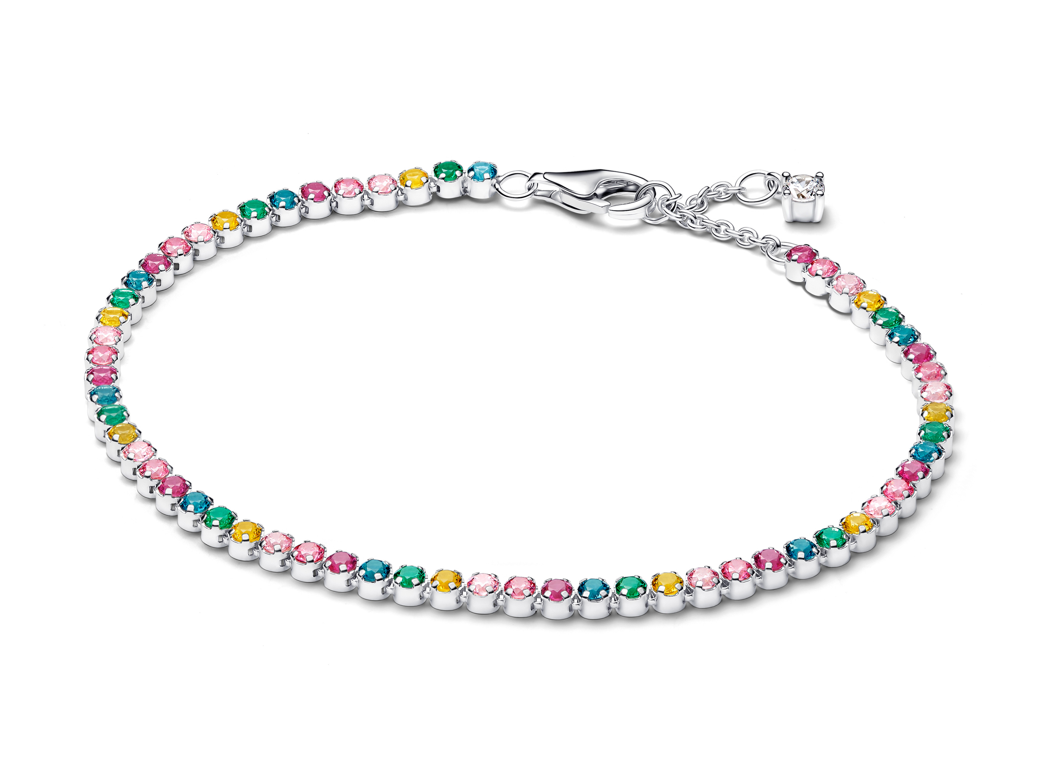 Pandora 593927C03-20 - Regenbogen-Tennisarmband Steinmix - Multicolor - 20 cm