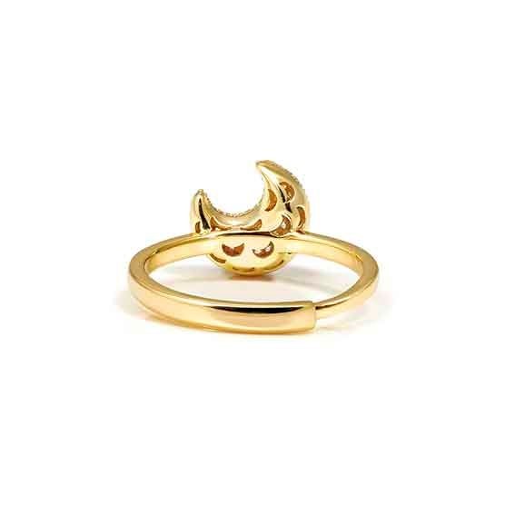 Nomination LIFEPOETRY Ring aus Sterling Silber & Zirkonia in Pavé-Fassung - Mond - vergoldet – Ansicht 4