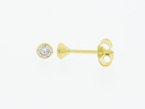 Silber vergoldete Ohrringe mit Kelchdesign und Zirkonia, Durchmesser 3,3 mm, von Juwelier Harnisch, elegant und zeitlos für jeden Anlass.