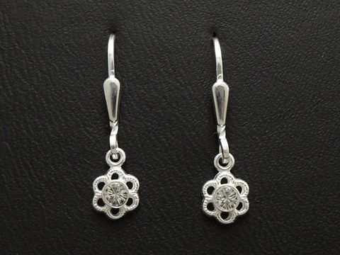 Blume Ohrhänger aus Sterling Silber mit süßem Blütendesign, Hersteller Juwelier Harnisch, ideal für Kinder.