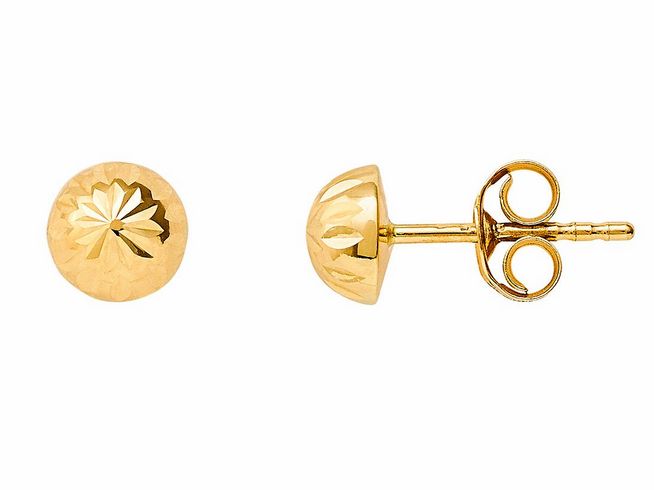 Gelbgold 585 Ohrstecker von Xenox, poliert, mit einem dekorativen, facettierten Design. Elegante und zeitlose Schmuckstücke für jeden Anlass. Echt Gold Ohrschmuck von Xenox.