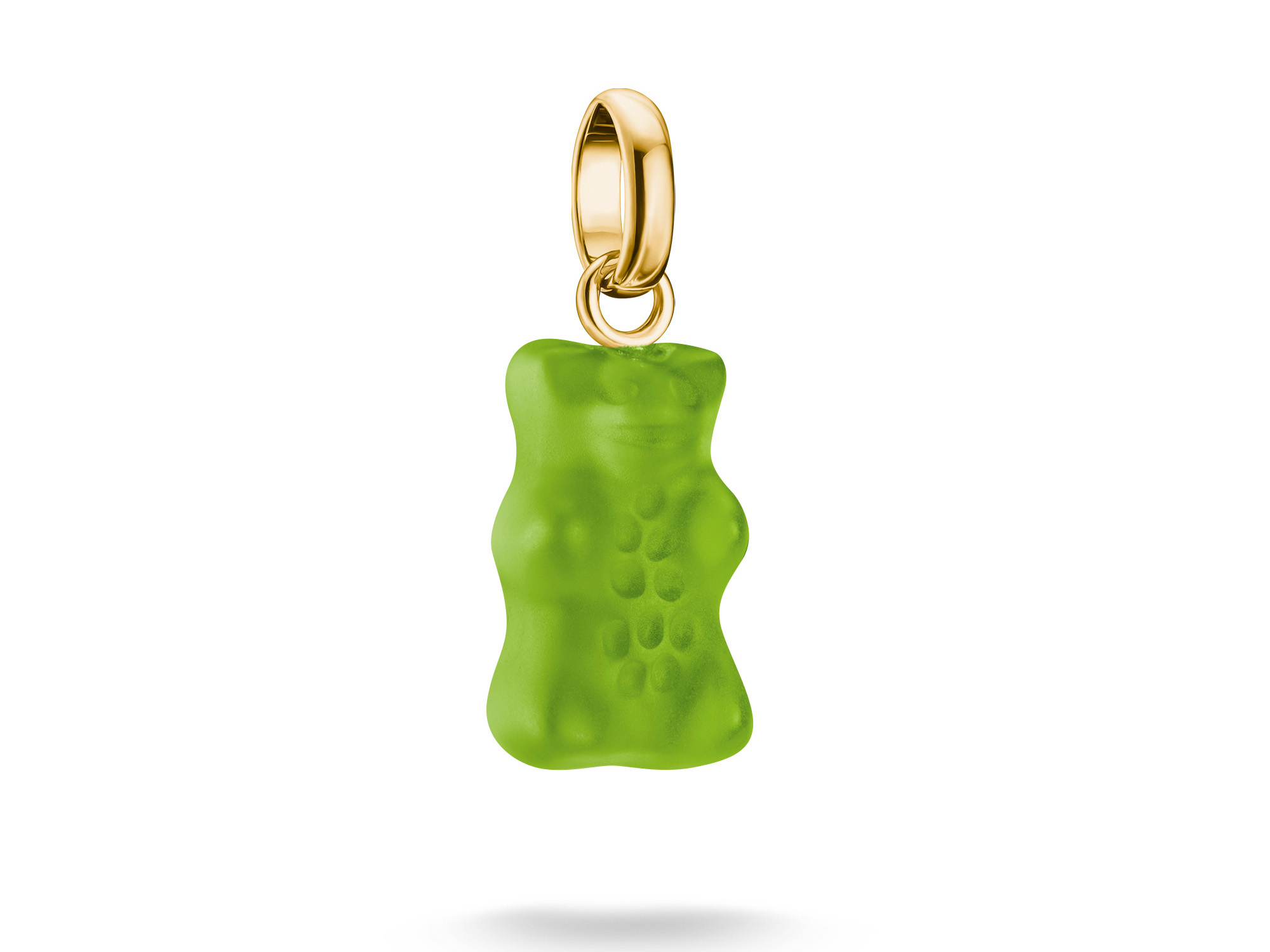 Charm in Form eines grünen Gummibärchens aus Silber und Gelbgold von Thomas Sabo, Teil der Charm Club CONNECT Kollektion. Ideal für individuelle Schmuckstücke.