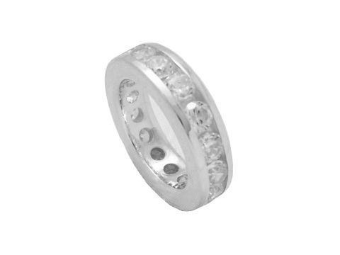 Sterling Silber Taufring mit Zirkonia rhodiniert von Memorie, Hersteller Juwelier Harnisch, wertvolles Schmuckstück mit funkelnden Zirkonia-Steinen für besondere Anlässe.