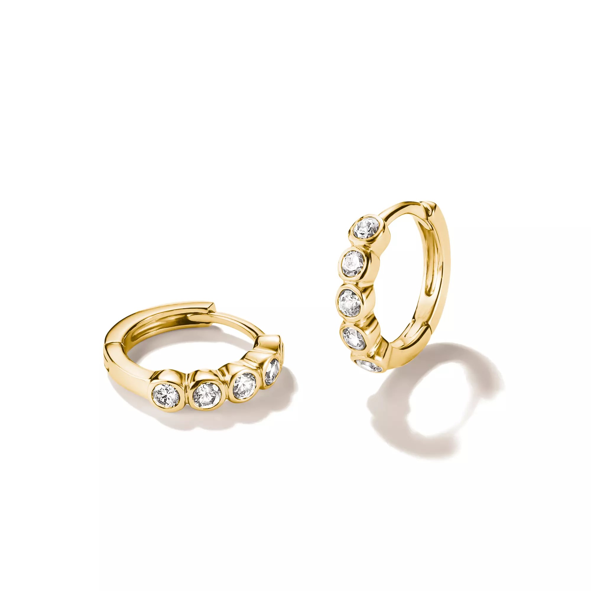 Thomas Sabo Creolen mit weißem Zirkonia – vergoldet – 10,9 mm hoch – Ansicht 2