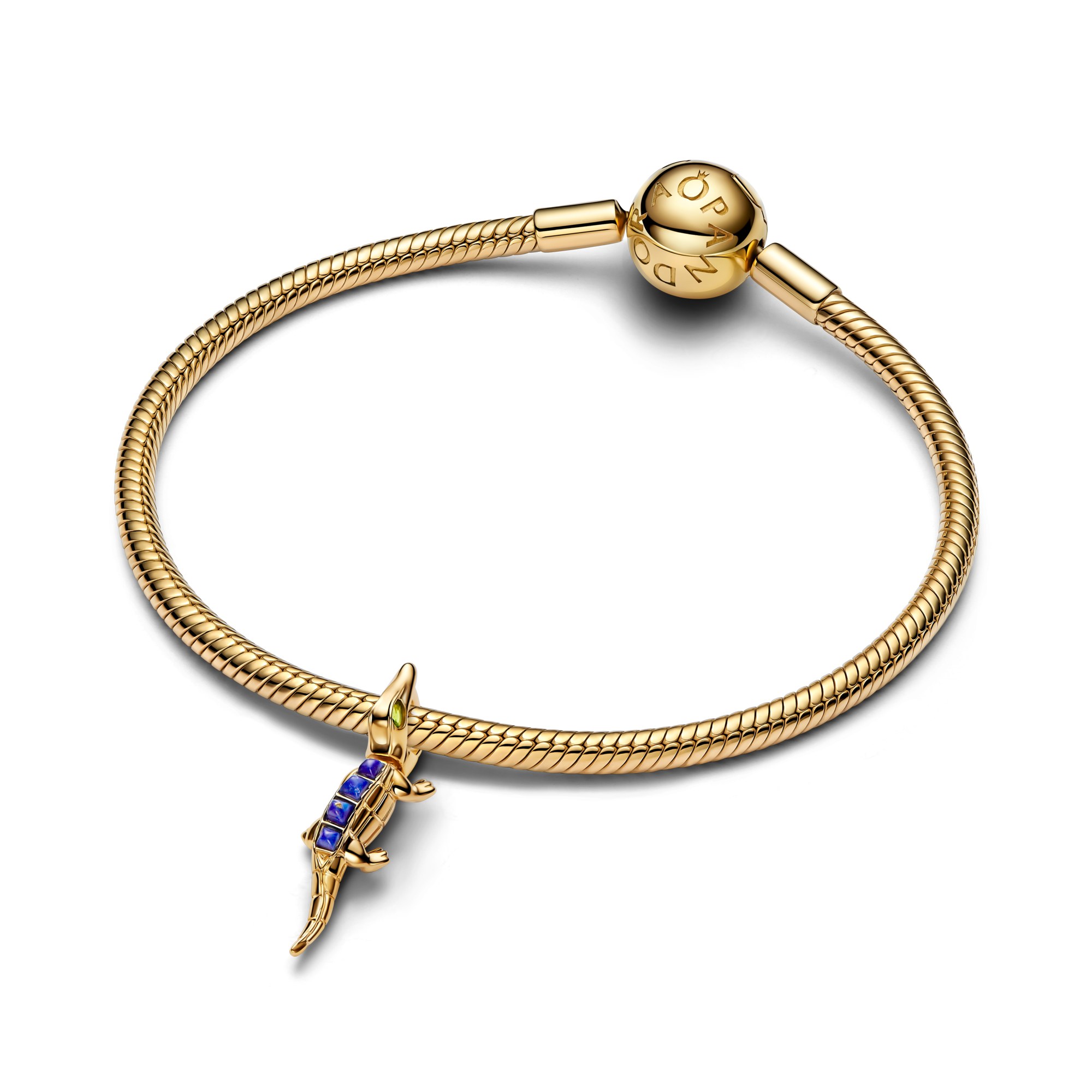 Pandora Alligator-Charm Steinmix - Blau - Gelbgold Vergoldung – Ansicht 2