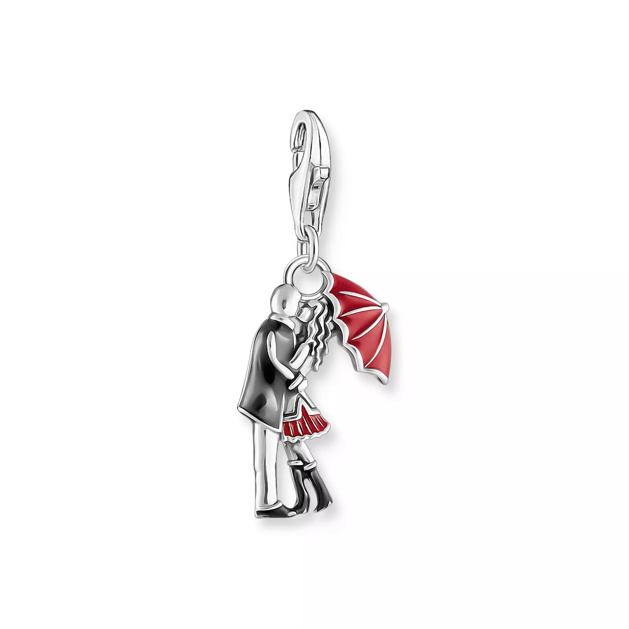Thomas Sabo Charm-Anhänger - Küssendes Paar - Silber gesch. & Kaltemail - Rot