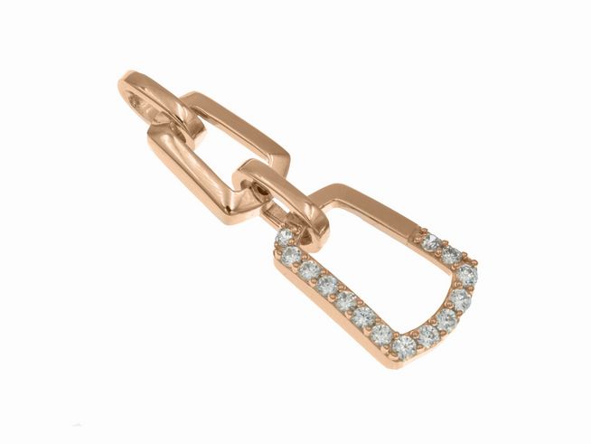 Funkelnder Anhänger in Roségold Vergoldung aus Sterling Silber, gestaltet mit verschiedenen Motiven und verziert mit glänzenden Steinen, ideal für stilvolle Accessoires.