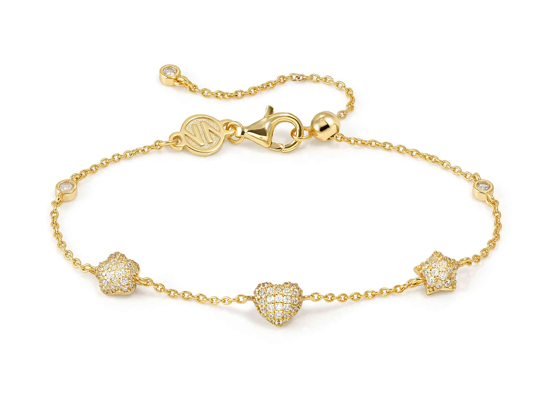 Nomination 242702 52 - LIFEPOETRY Armband aus Sterling Silber & Zirkonia in Pavé-Fassung besetzte Schmuckelemente - Symbol-Mix - vergoldet