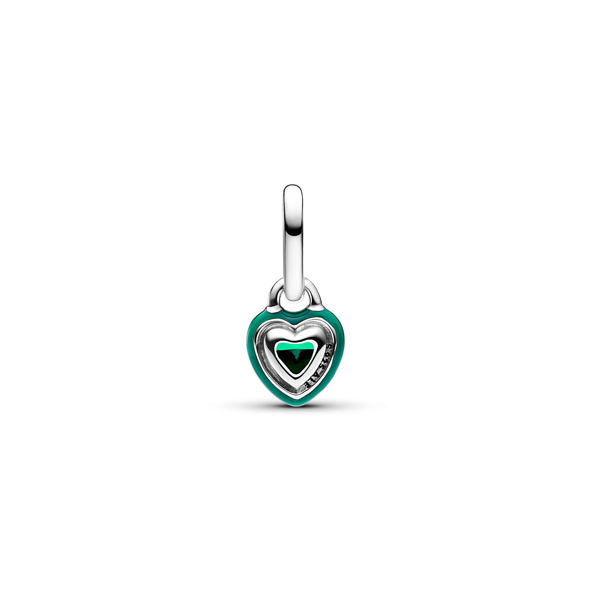 Pandora ME Grünes Chakra-Herz Mini-Charm-Anhänger - Sterling Silber - Zirkonia + Emaille Grün – Ansicht 2