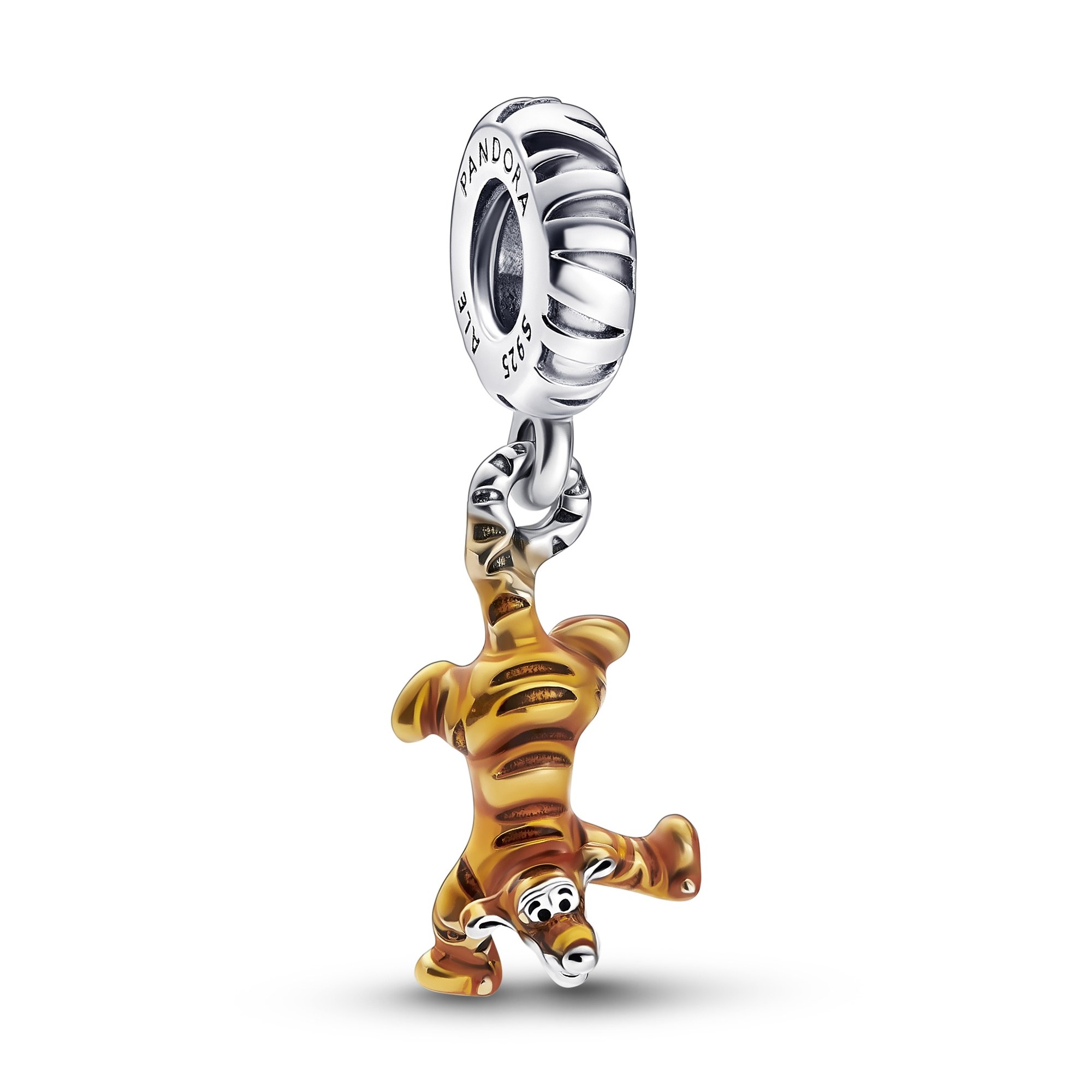 Pandora Disney Winnie Puuh Tigger Charm-Anhänger - Sterling Silber + transparentes orangefarbenes Emaille - Orange