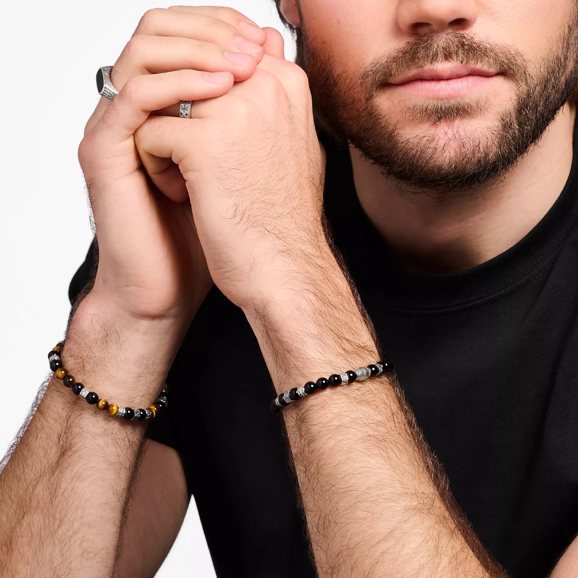 Thomas Sabo Armband - Silber geschw. + Achat - schwarz - 15,50 cm - 15,5 cm – Ansicht 2