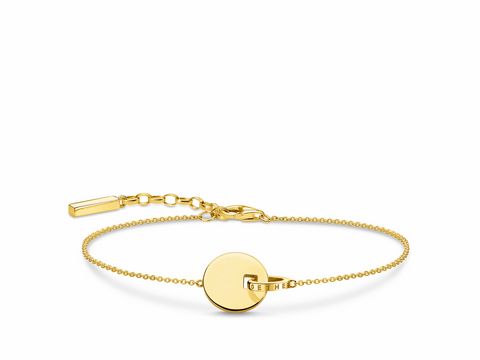 Silbernes Armband von Thomas Sabo mit verzierter Gelbgold-Elementen, Durchmesser 16 bis 19 cm, elegantes Design, perfekt für stilvolle Akzente im Alltag.