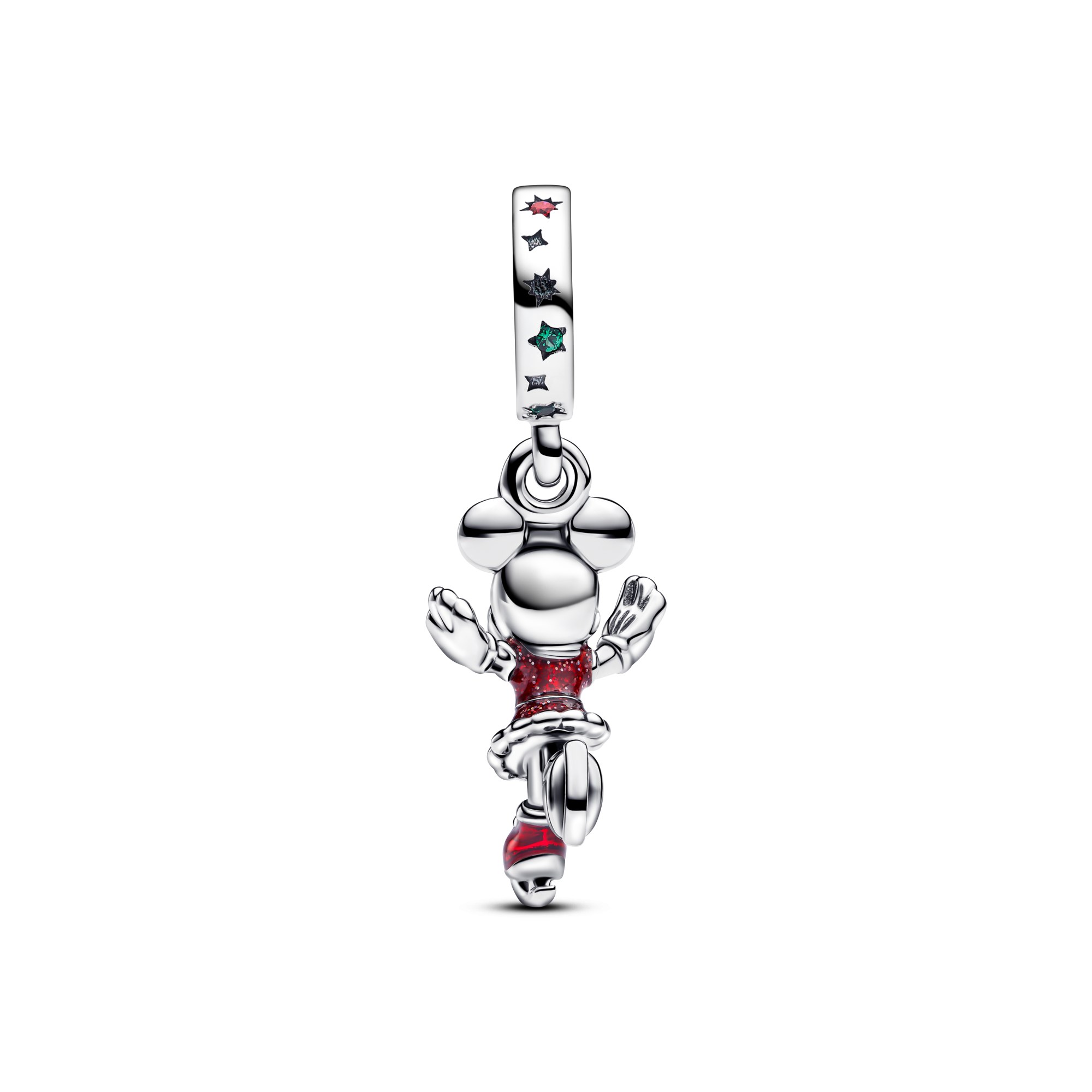 Pandora charm Disney Minnie Mouse Eislaufen - Silber mit rotem Zirkonia – Ansicht 3