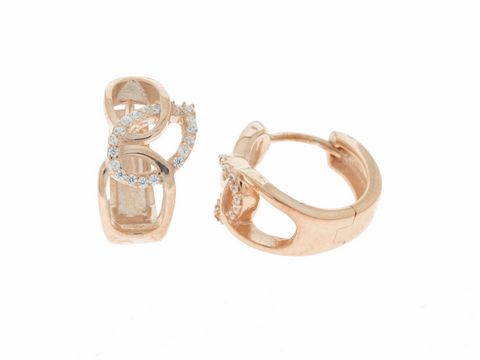 Ohrringe Creolen - Verschlungen - Silber rosé vergoldet - traumhaft, Hersteller: Juwelier Harnisch, Roségold auf Silber, ideal für jeden Anlass, elegantes und modisches Design.