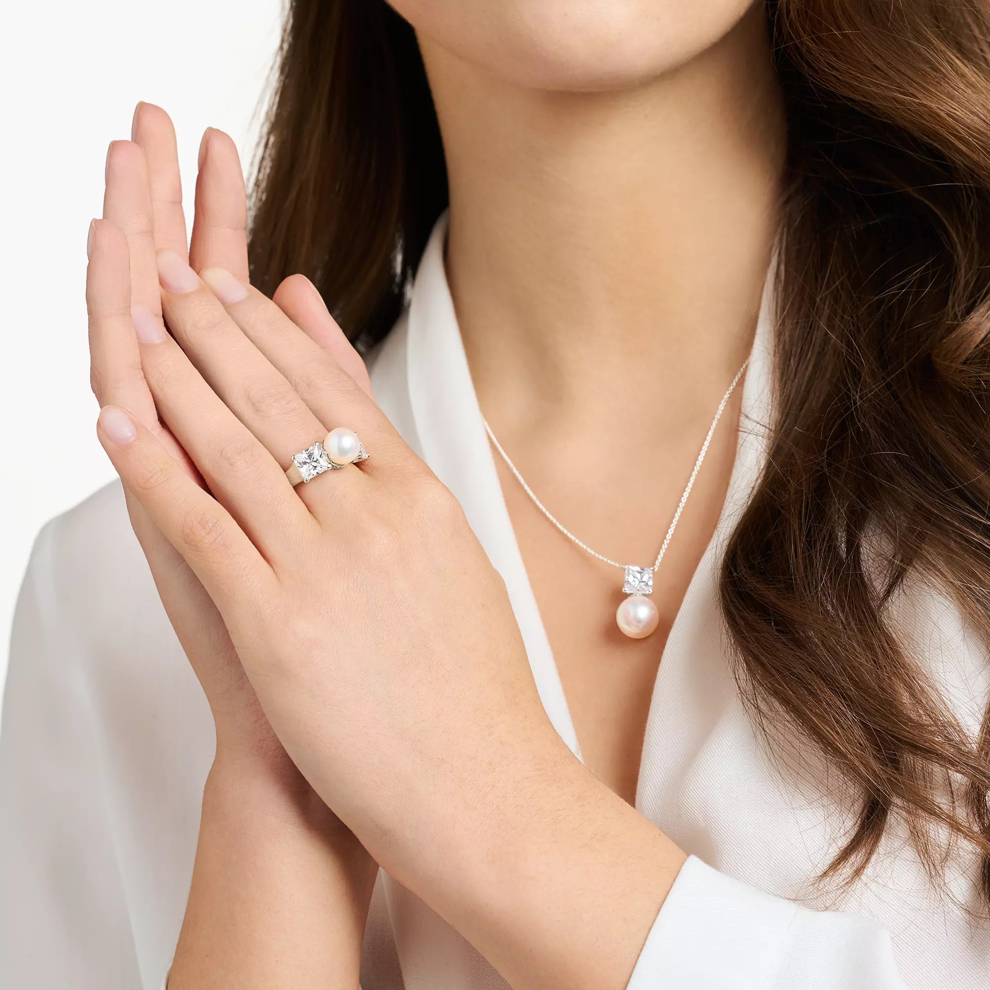 Thomas Sabo Ring - Sterling Silber + Zuchtperle + Zirkonia - Perlentraum – Ansicht 2