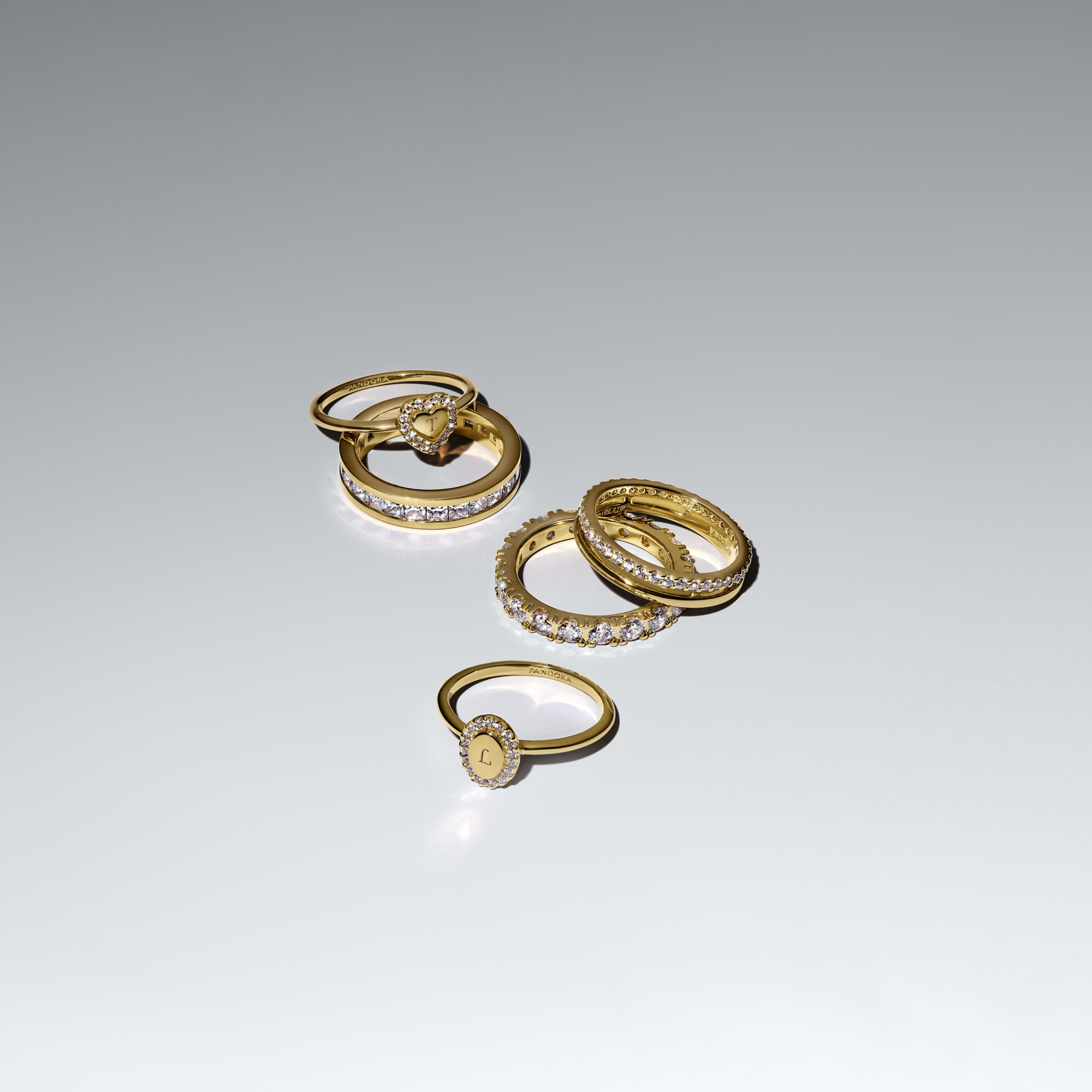 Pandora Ring - ovaler Halo-Ring - Gelbgold Vergoldung - Zirkonia – Ansicht 3