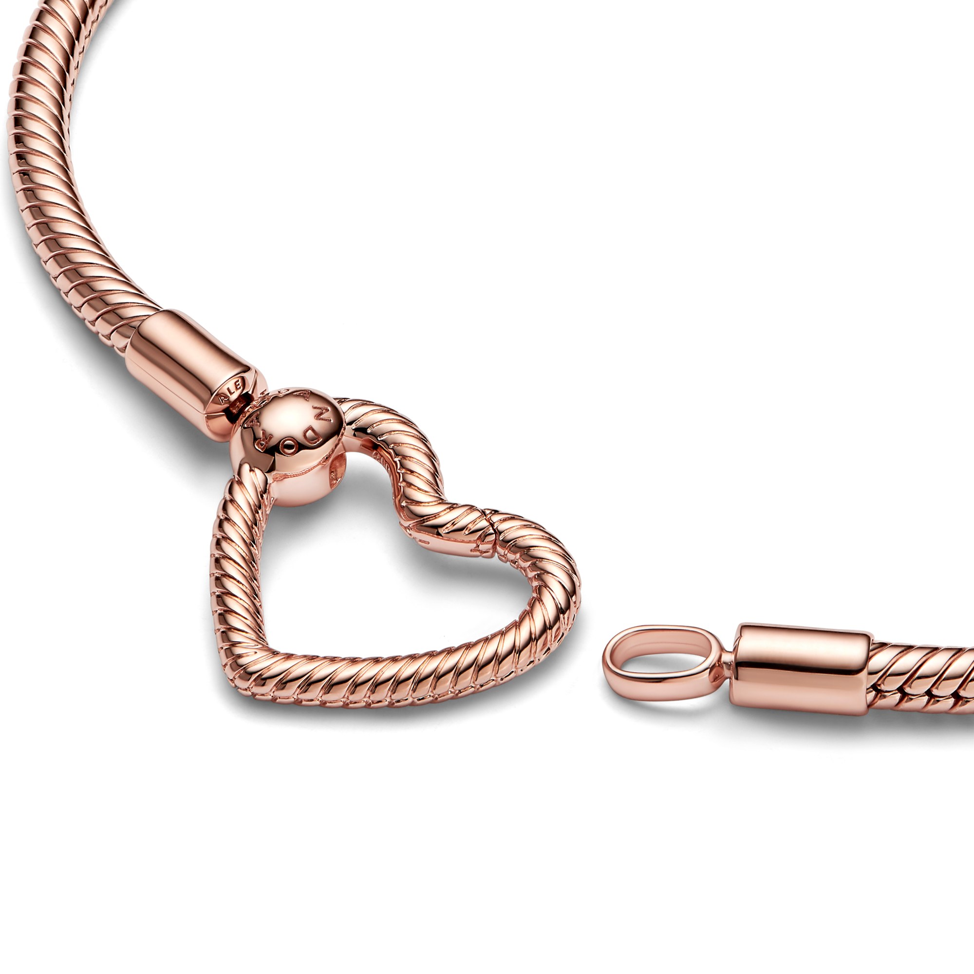 Pandora Herzverschluss Schlangenarmband - 585 Roségoldvergoldung – Ansicht 2