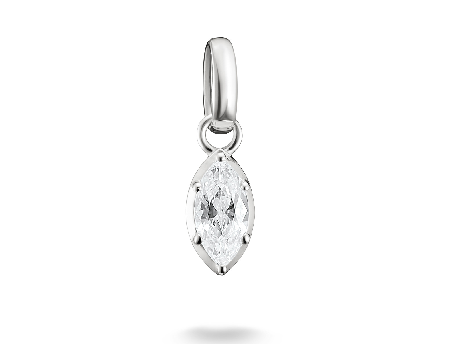 Thomas Sabo Connect - CC1332-051-14 Birthstones Charm - April - Sterling Silber & Zirkonia - Weiß - Charm mit Öse