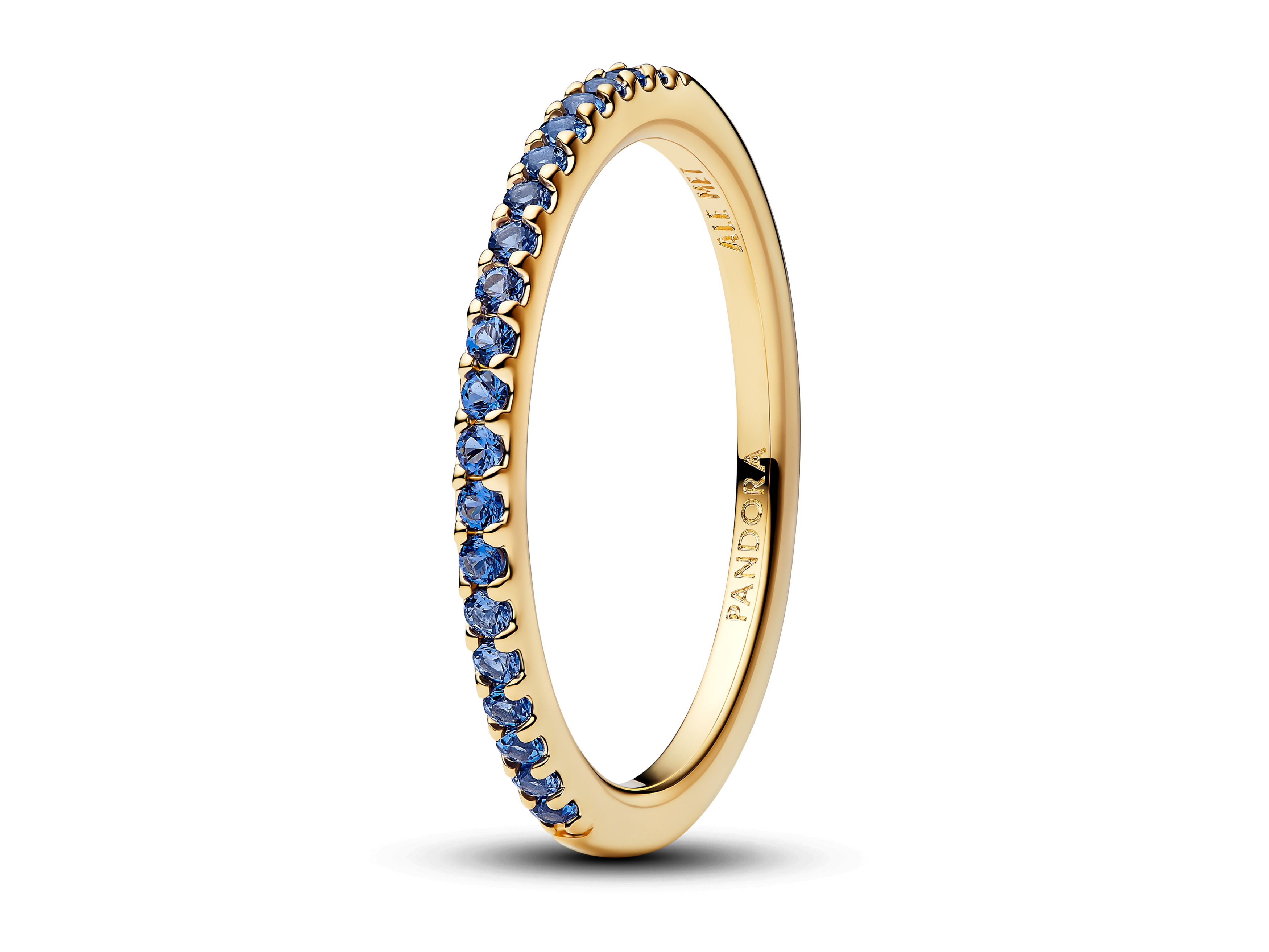 Pandora 162999C02-60 - Funkelnder Halb-Eternity-Ring synth. Kristall - Blau - Gr. 60 - Gelbgold Vergoldung