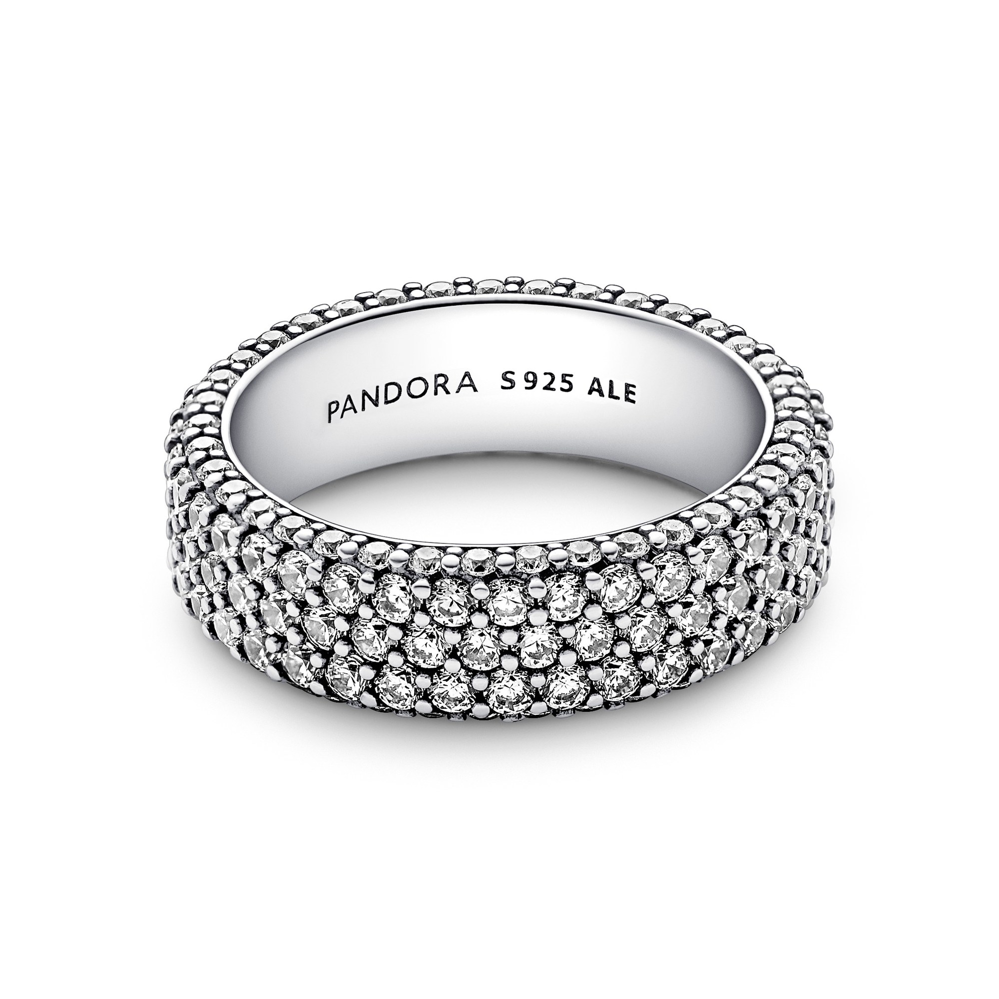 Pandora Dreireihiger Pavé Ring - Sterling Silber Ansicht 2 – Ansicht 2