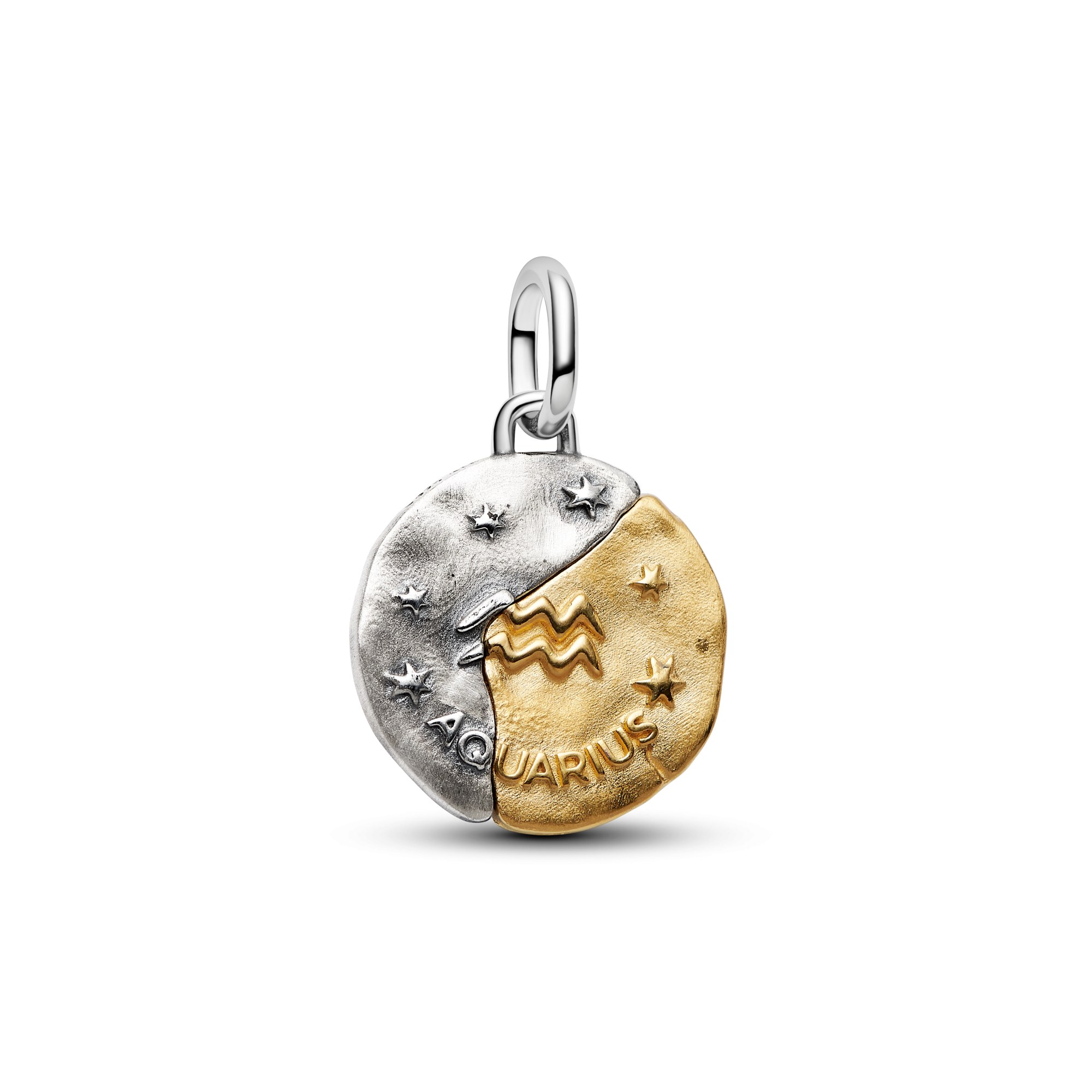 Pandora ME - Sternzeichen Wassermann - Charm - Sterling Silber & Gelbgold Vergoldung - 16 mm – Ansicht 2