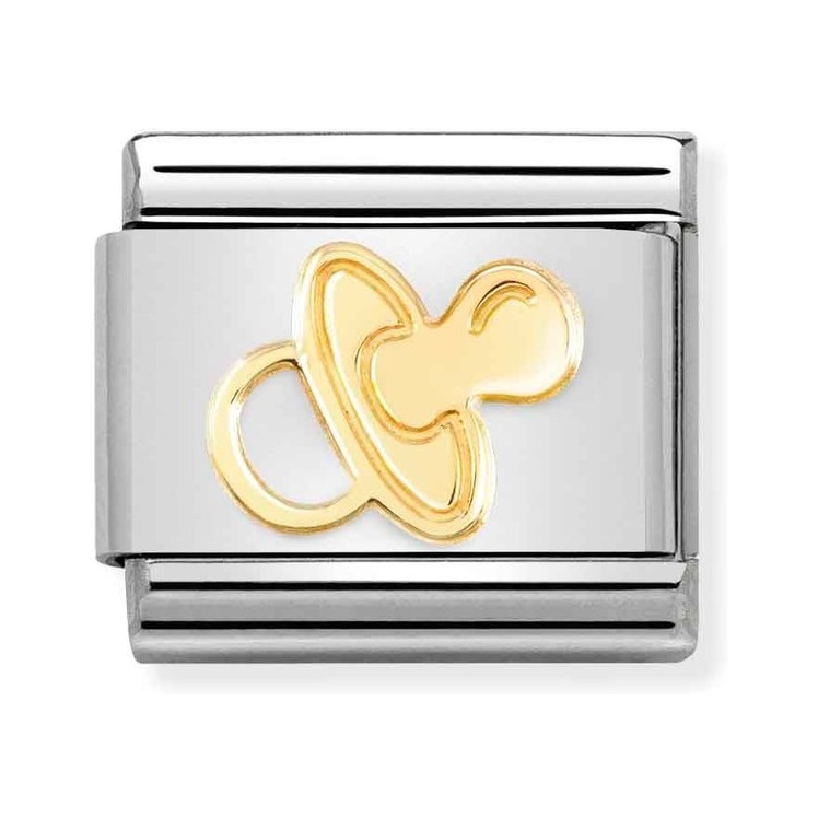 Nomination Composable Classic Charm Schnuller - Edelstahl, Gold 750 Gelbgold