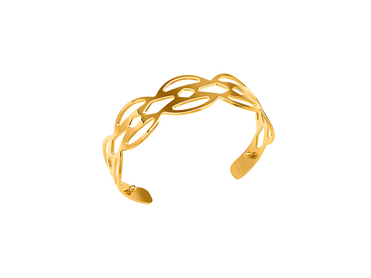 Eleganter Armreif aus dem Les Georgettes Sortiment in Gold, 8 mm, mit filigranem, gewelltem Design. Ideal für jeden Anlass und modisch kombinierbar.