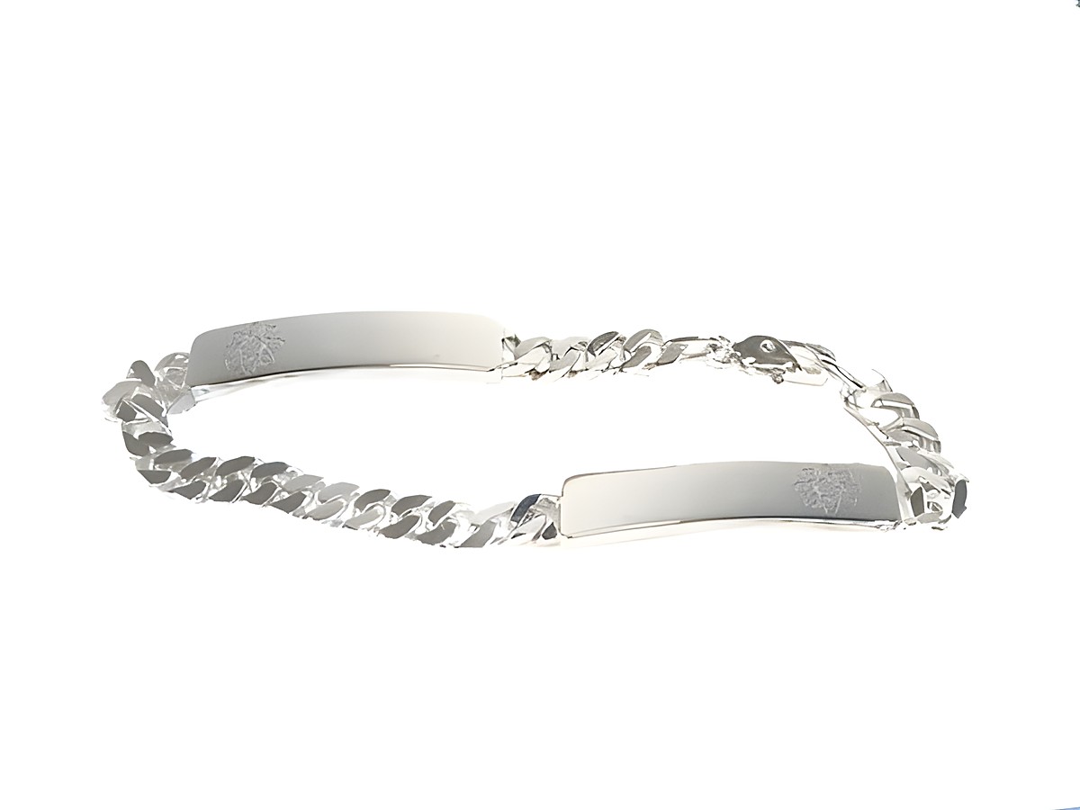 Silber Armband 20cm x 8mm mit Gravurplatten und Magneten, Hersteller Juwelier Harnisch, stilvolles und individuelles Design für besonderen Tragekomfort.