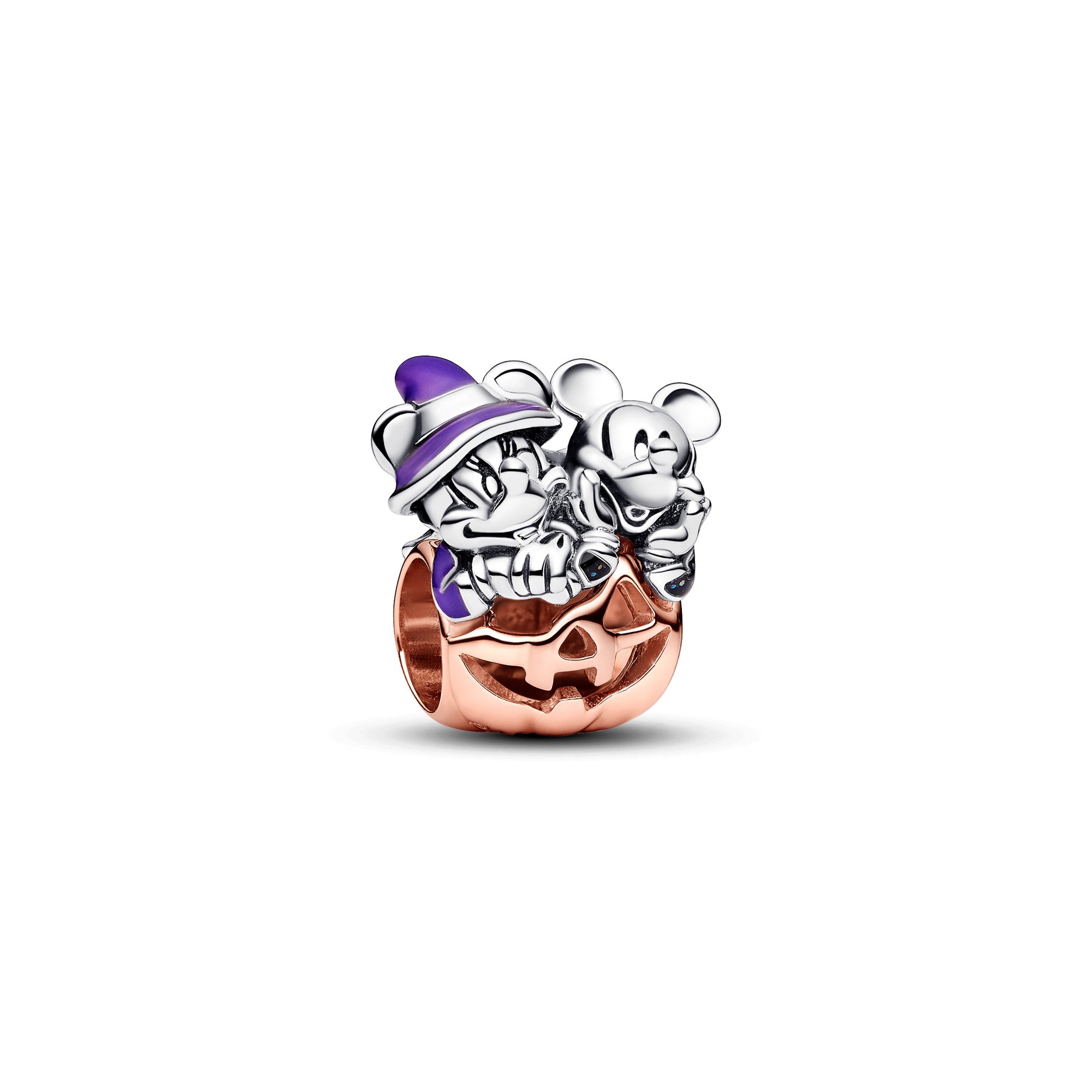 Pandora Disney Mickey Mouse & Minnie Mouse Halloween-Kürbis-Anhänger - im Dunklen leuchtend