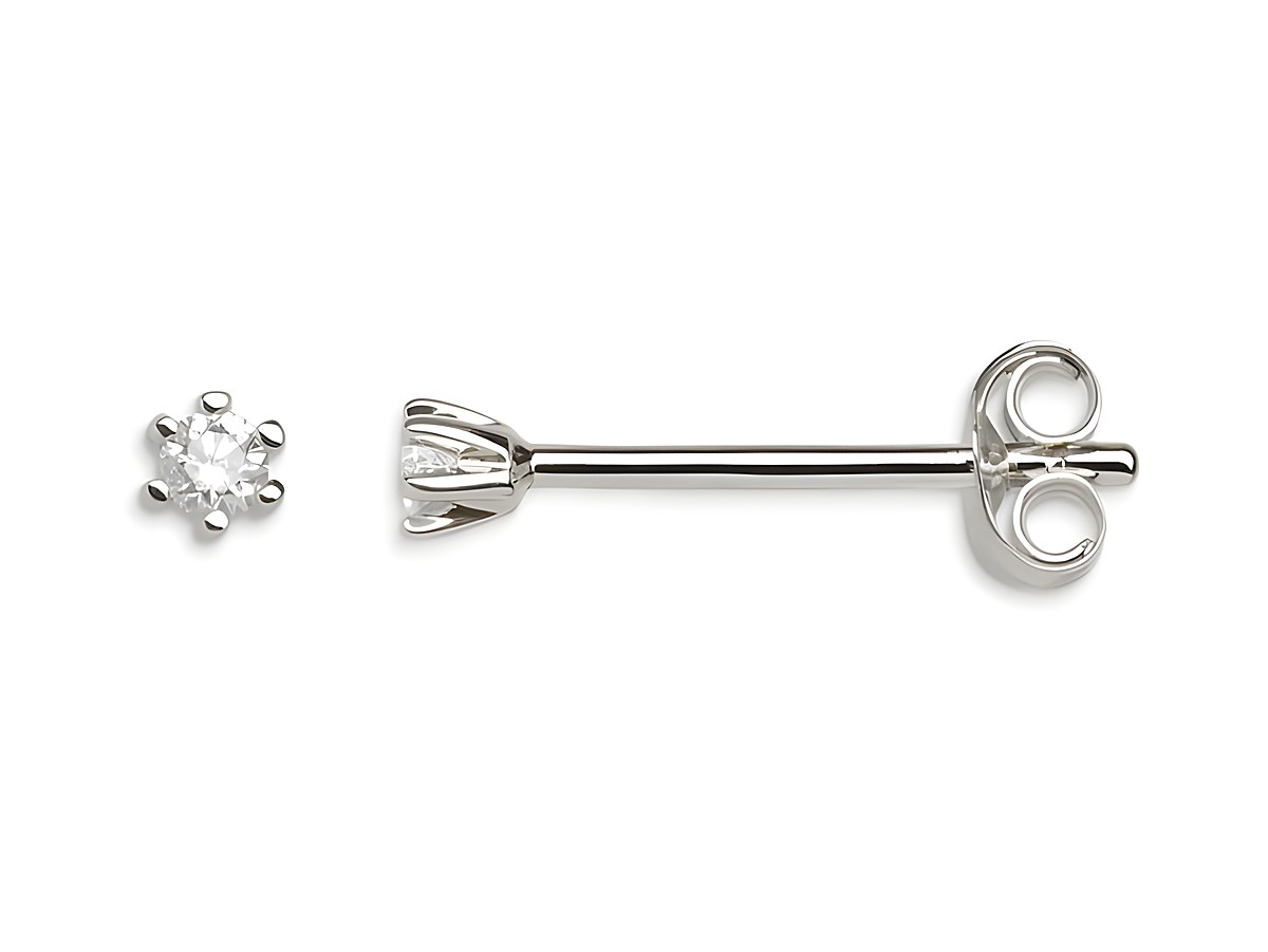Xenox Weißgold Ohrringe XG4001 aus 375 Weißgold mit funkelndem Zirconia, zeitloses Design, ideal für jeden Anlass, elegant und vielseitig in der Anwendung.