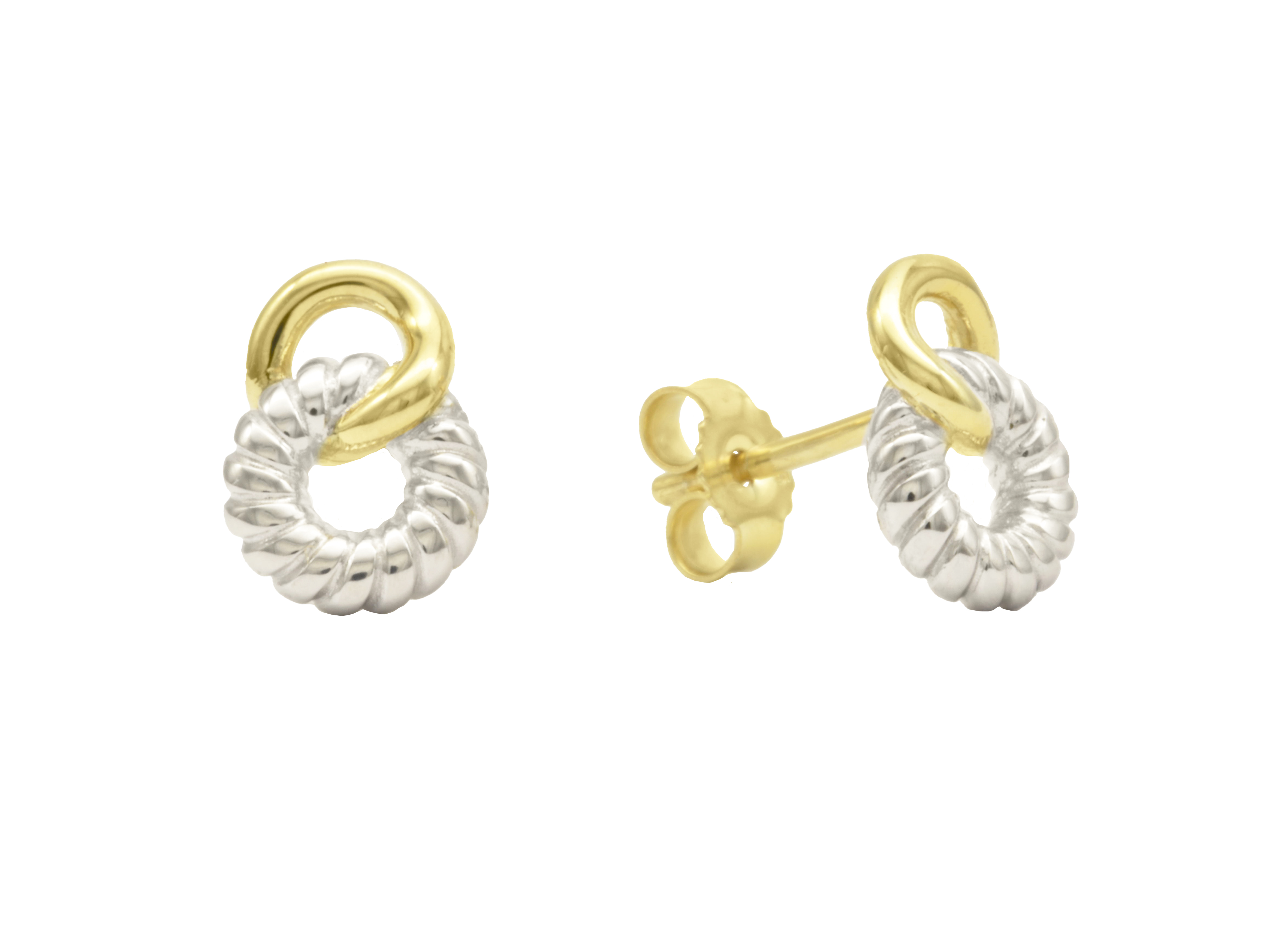 Ohrstecker Kreis aus Sterling Silber 925, rhodiniert und poliert, ohne Stein, von Juwelier Harnisch, mit einem eleganten Design und glänzenden Oberflächen.