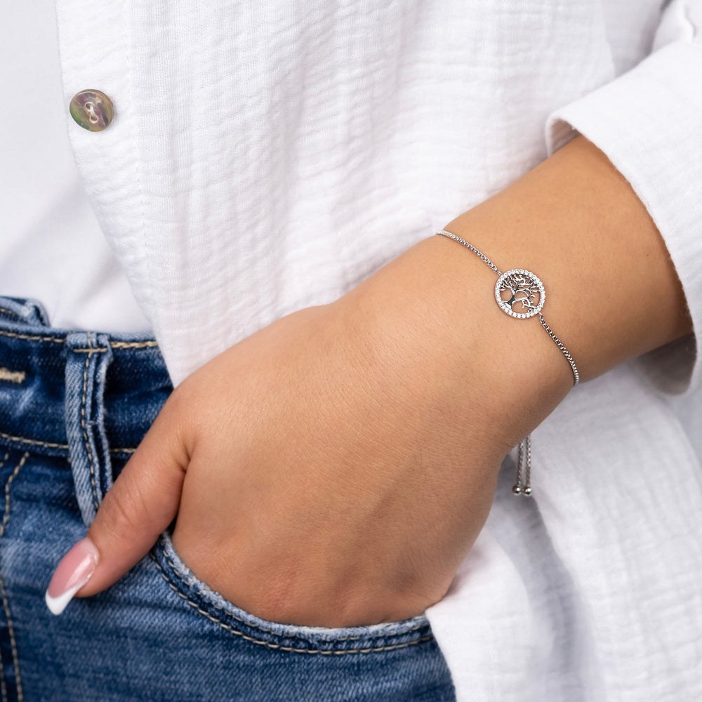 Engelsrufer LEBENSBAUM Armband mit Zirkonia - Silber rhodiniert 24 cm – Ansicht 3