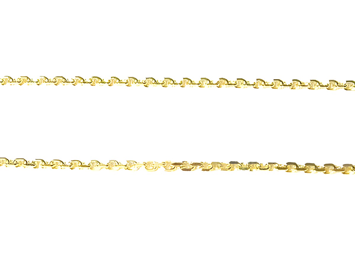 Doublé Kette - Anker - hochwertig vergoldet - 46 cm, Hersteller: Juwelier Harnisch, Ketten. Die Kette zeigt eine elegante, glänzende Gestaltung mit markantem Ankerdesign in gold.
