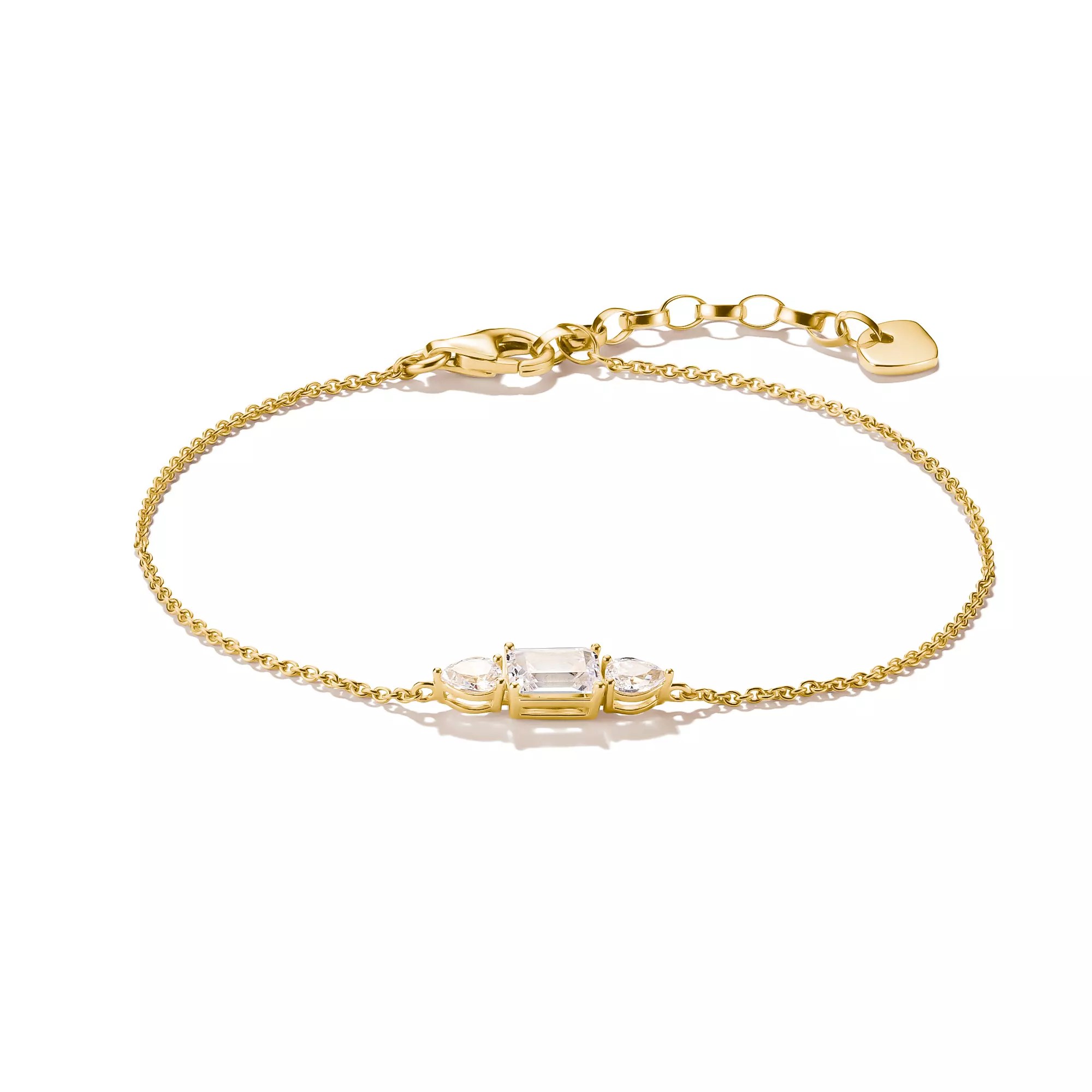 Thomas Sabo Bold Elegance Armband 16 - 19 cm - 750/- Gold auf Silber & Zirkonia - Weiß – Ansicht 2