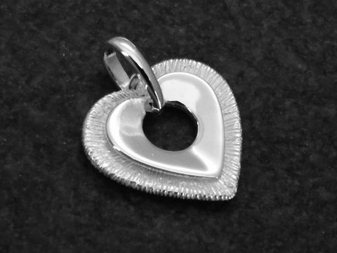 Herz Anhänger - ausgefallen - Sterling Silber - teilmattiert, Hersteller: Juwelier Harnisch, plastisch, ideal für Schmuckliebhaber.