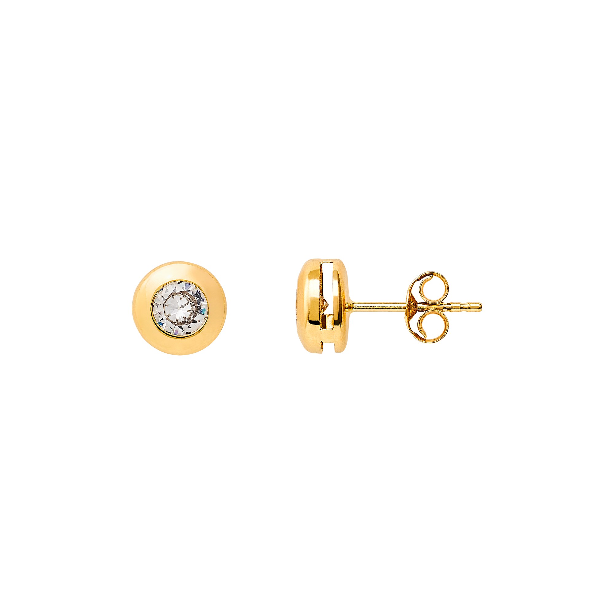 XENOX Ohrringe FINE Zarge Midi Bold - Gelbgold 585 – Ansicht 2