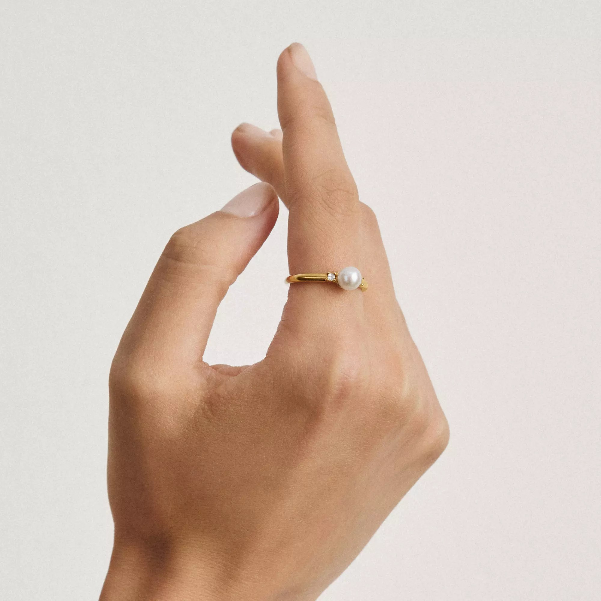 Thomas Sabo Classic Pearls - Ring - 18K Gelbgold-Vergoldung – Ansicht 4