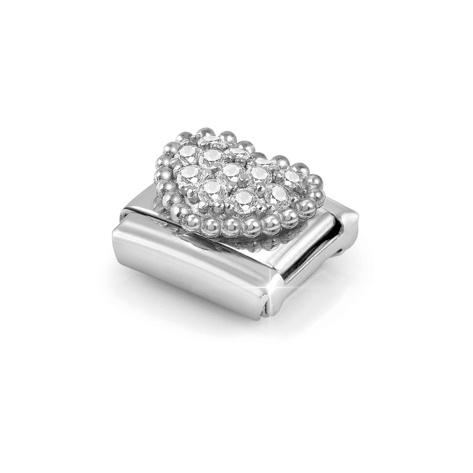 Nomination CLASSIC Element - oxidiertes Sterling Silber - Zirkonia - Kugelherz - Weiß – Ansicht 5
