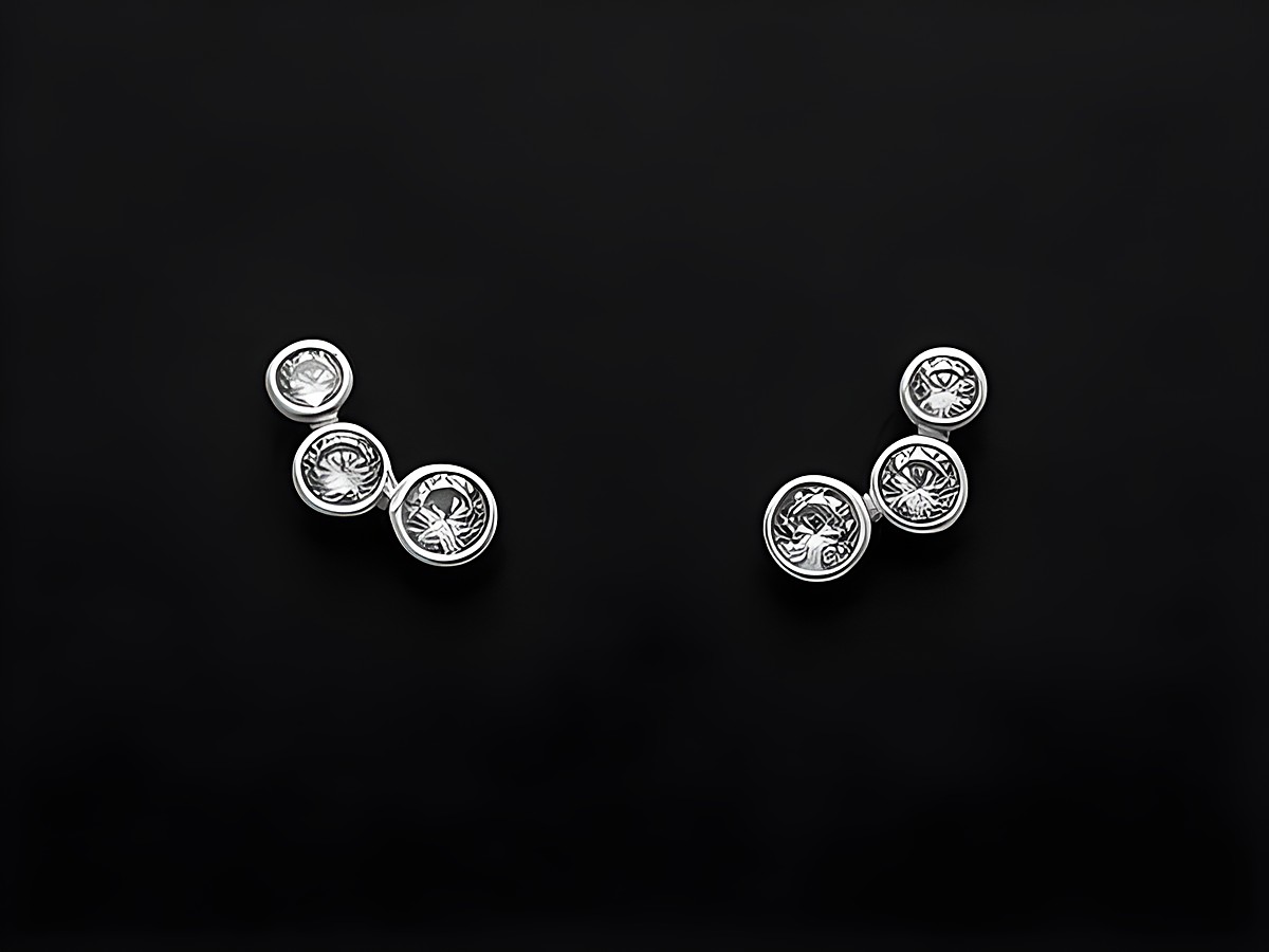 Funkel Ohrstecker aus Sterling Silber rhodiniert, elegant gestaltet mit Zirkonia, Hersteller Juwelier Harnisch, perfekt für stilvolle Anlässe.