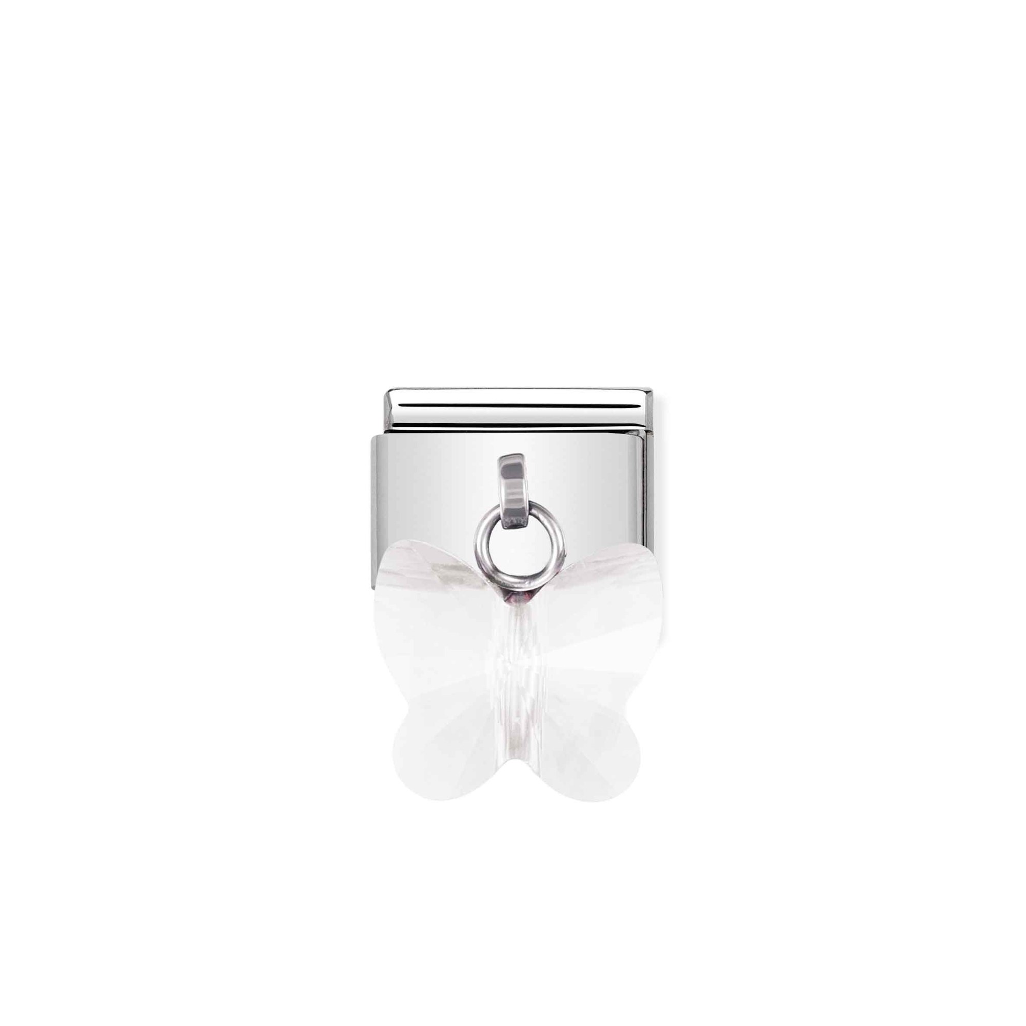 Nomination Composable Classic Charm Schmetterling weiß - Edelstahl, Sterling Silber, Zirkonia – Ansicht 2