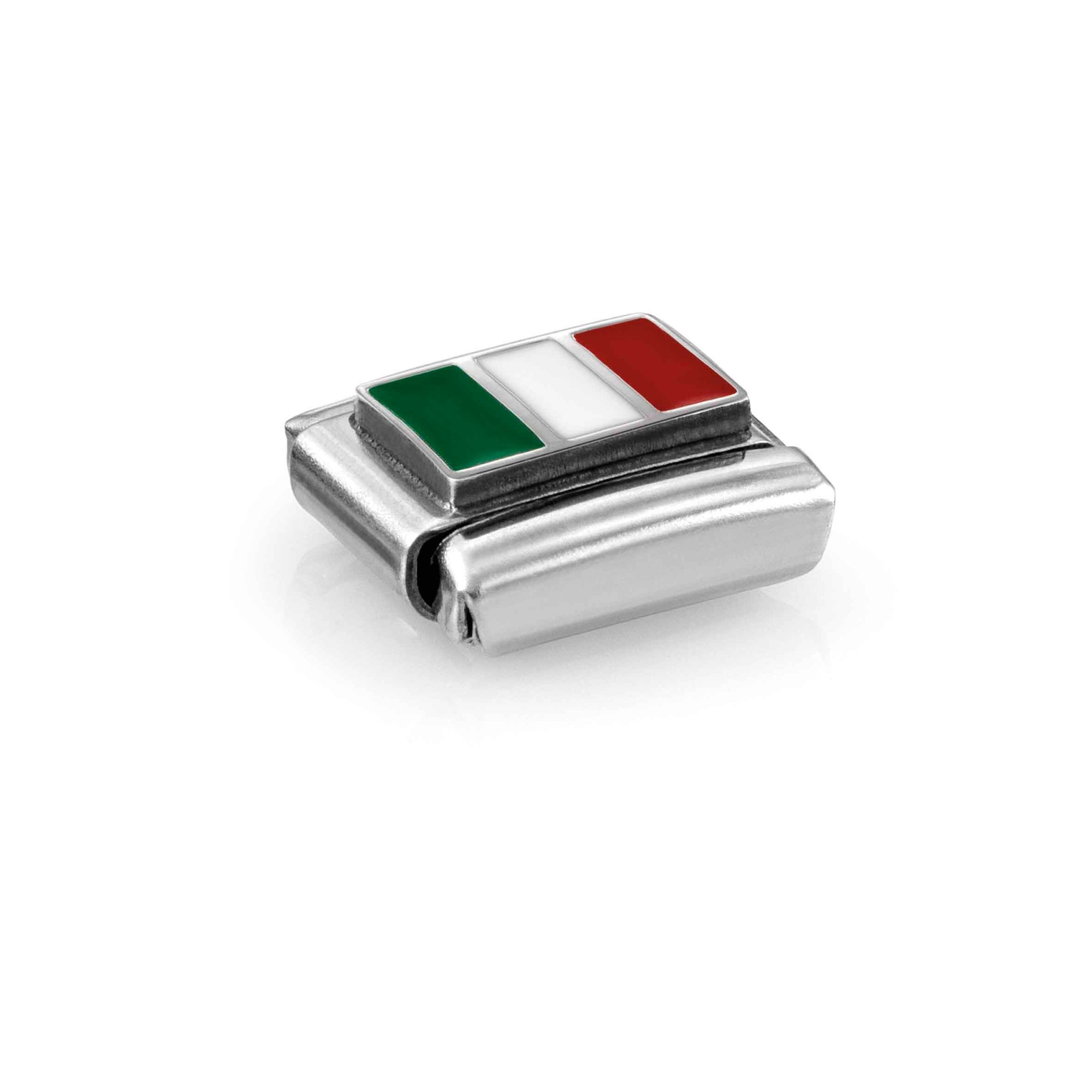 Nomination Composable Classic Charm Flagge Italien - Edelstahl, Sterling Silber, Emaille – Ansicht 4