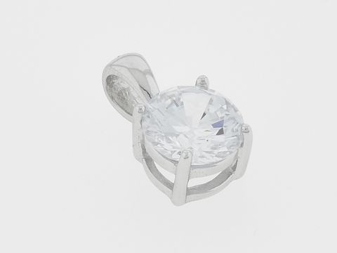 301411-0 Silber Anhänger rund, strahlend mit klarem Zirkonia, Hersteller Juwelier Harnisch, perfekter Schmuck für jeden Anlass.